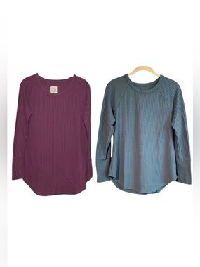 Chaser Ribbed Long Sleeve Tops 2 Pack Soft Basics Casual Medium